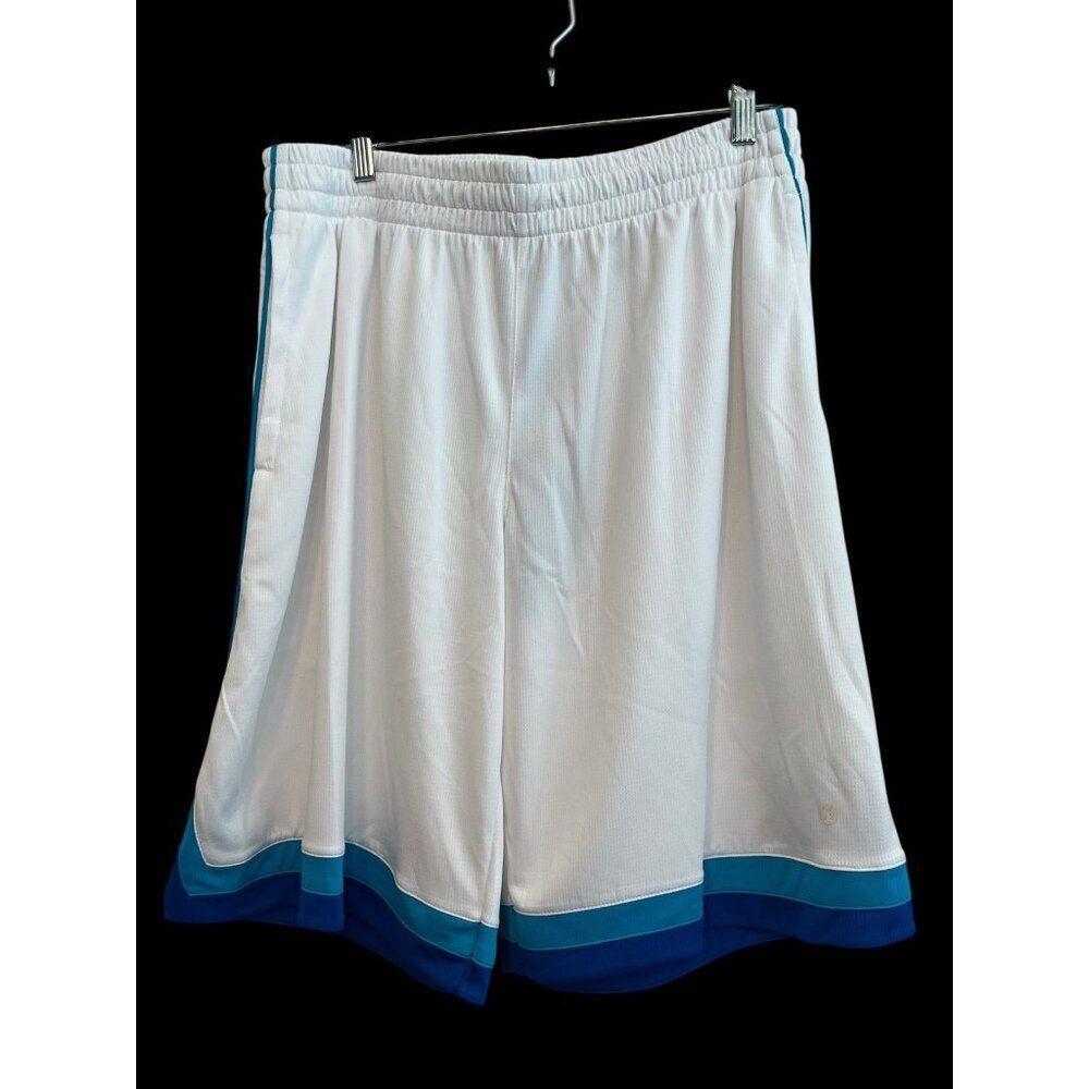 Xersion Mens XL Basketball Shorts Quick Dry Stretch Pockets Drawstring White